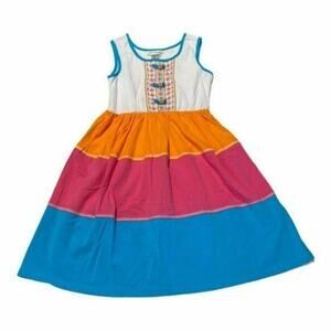 Jona michelle girls white blue pink tank dress Size 10 Youth Multicolor